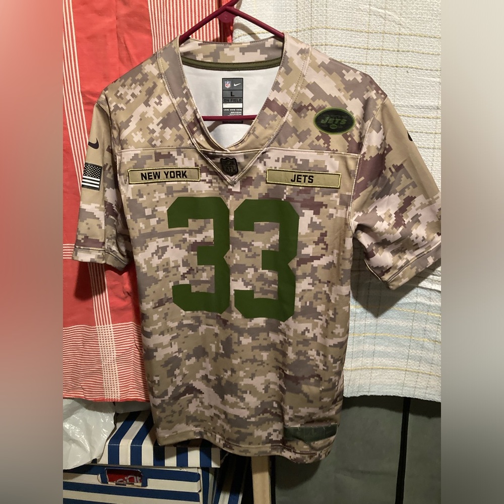 Jamal Adams New York Jets camouflage Jersey Kids Large Boys Salute  the Troop